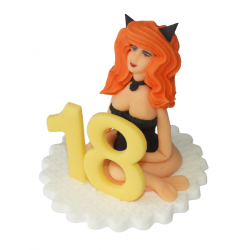 Figurka na tort kobieta kocica kawalerski 18 lat